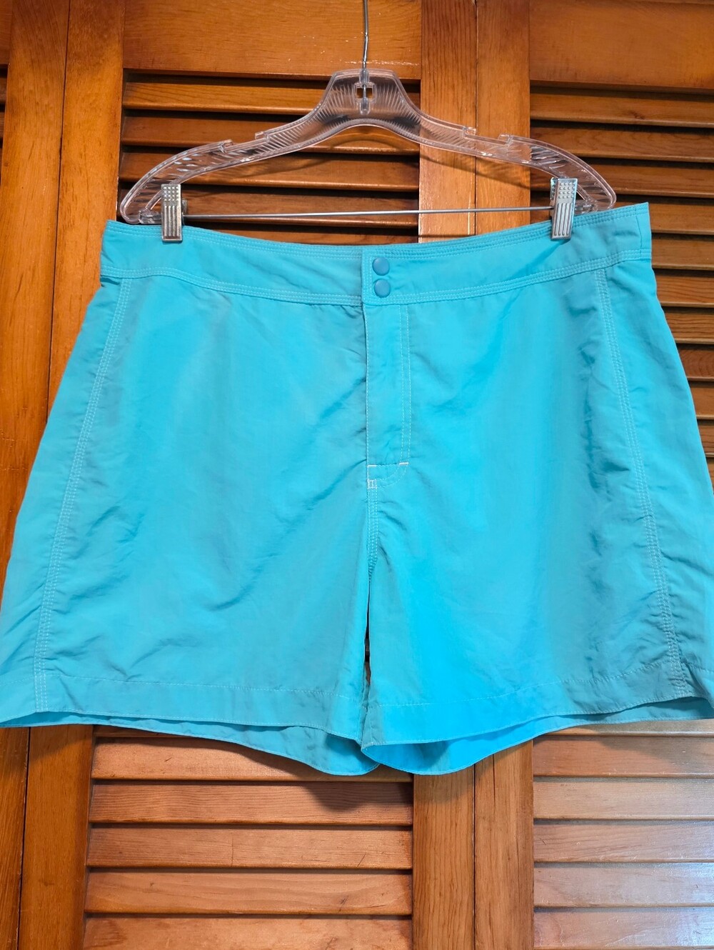 L.L. Bean Turquoise Supplex Nylon Board Shorts Women's Size 16 Swim Cover Up